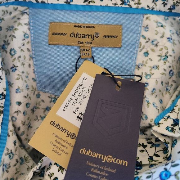 Dubarry of Ireland Brookline Button Front Floral Top Size 12 NWT - Picture 6 of 7